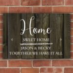 Personalised Any Message Walnut Wood Grain Design Aluminium Sign - Image 2