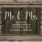 Personalised Any Message Walnut Wood Grain Design Aluminium Sign - Image 3