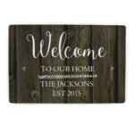 Personalised Any Message Walnut Wood Grain Design Aluminium Sign - Image 4