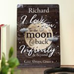 Personalised 'I Love You To The Moon & Back To Infinity & Beyond' Aluminium Sign - Image 3