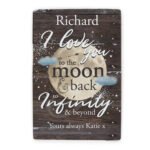 Personalised 'I Love You To The Moon & Back To Infinity & Beyond' Aluminium Sign - Image 5