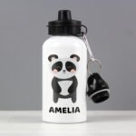 Personalised Children's Cute Panda Design Aluminium Drinks Bottle