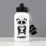 Personalised Children's Cute Panda Design Aluminium Drinks Bottle - Image 2