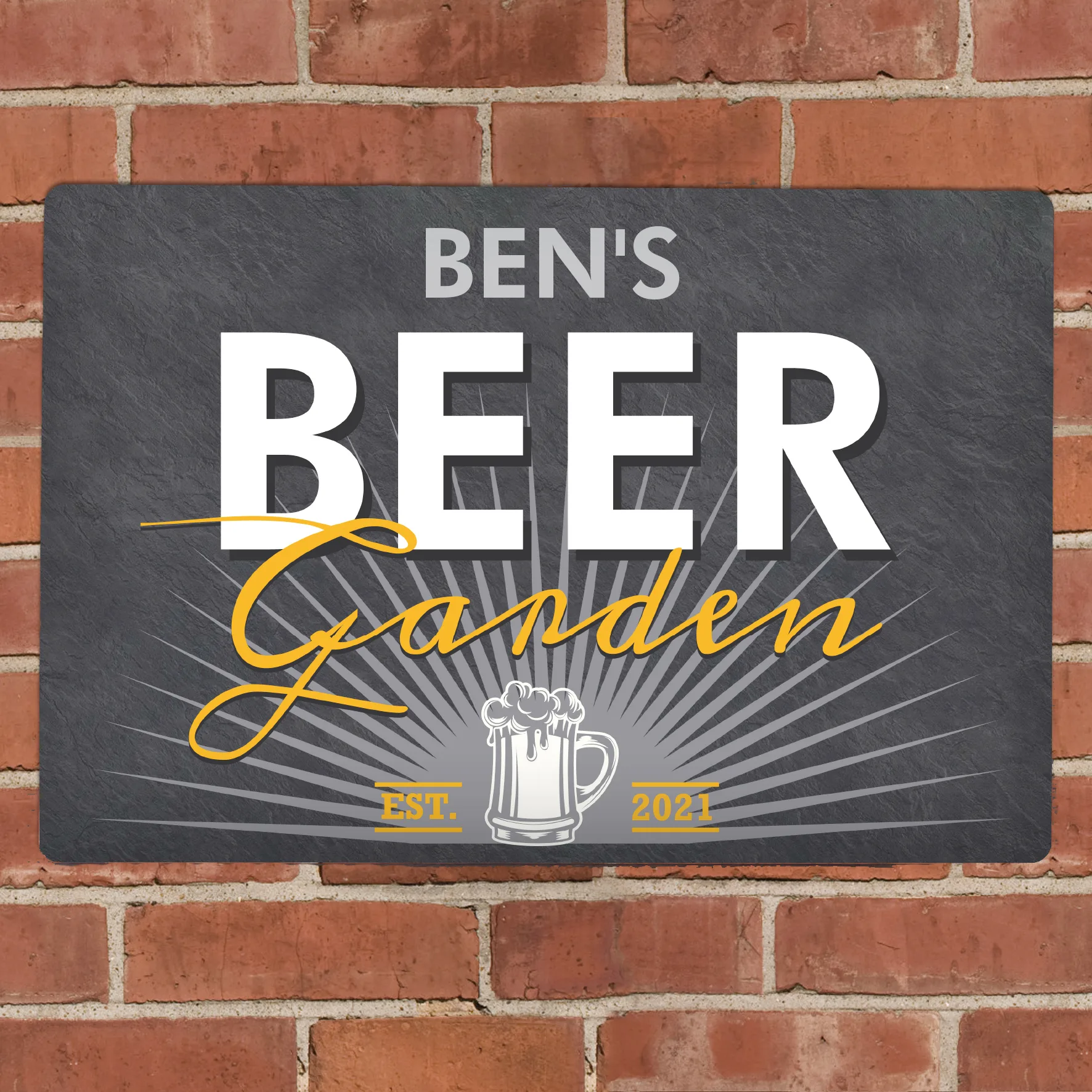 P0804A43 Personalised 'Beer Garden' Aluminium Sign Personalised 'Beer Garden' Aluminium Sign - Image 1