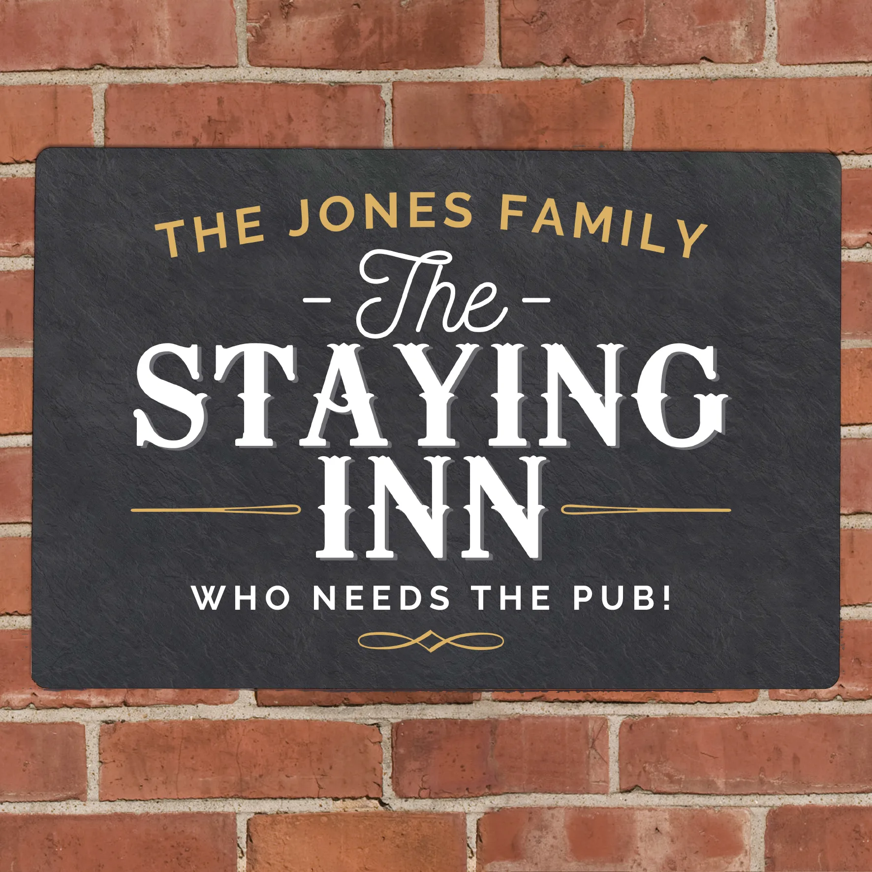 Personalised 'The Staying Inn' Aluminium Sign - Image 3