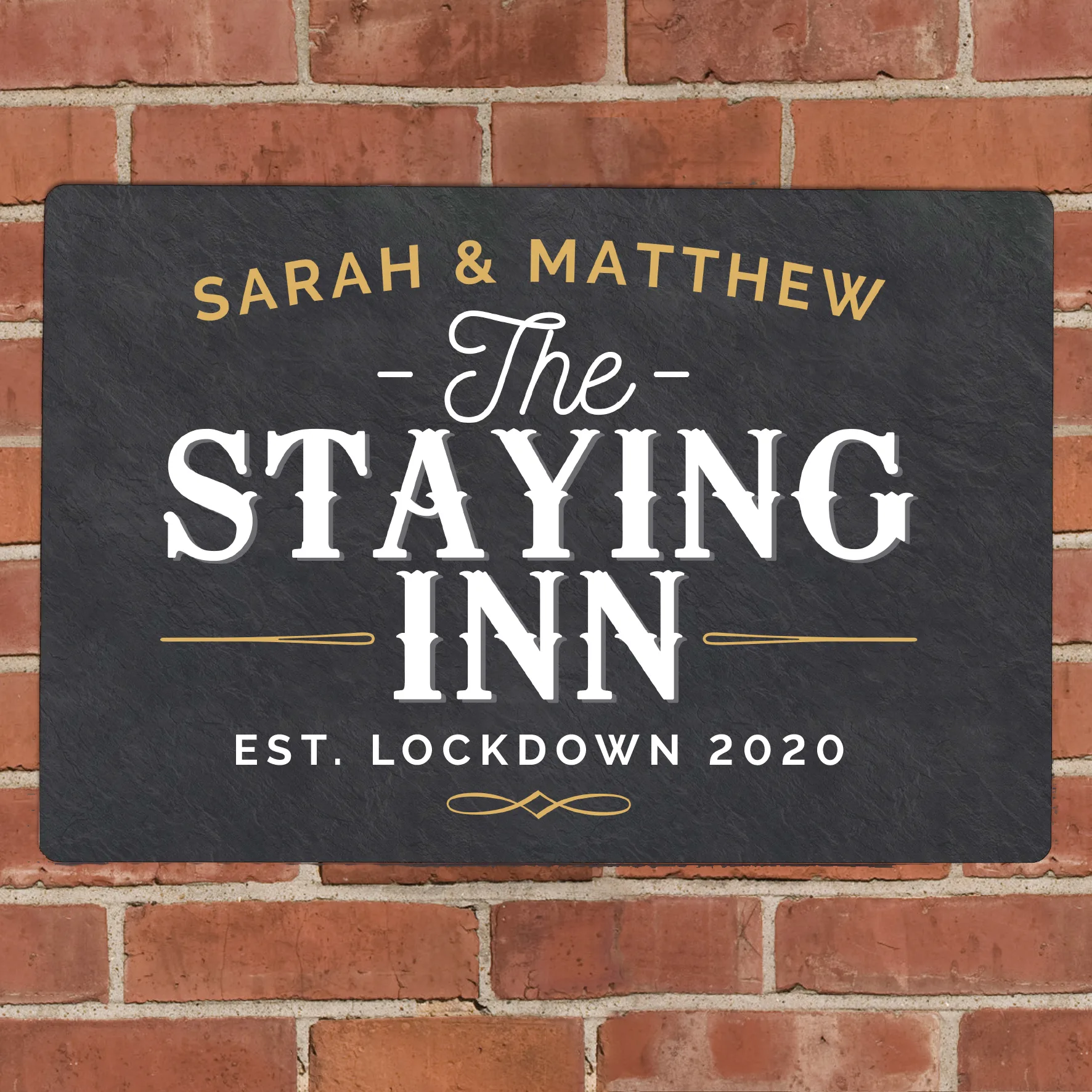 Personalised 'The Staying Inn' Aluminium Sign - Image 1