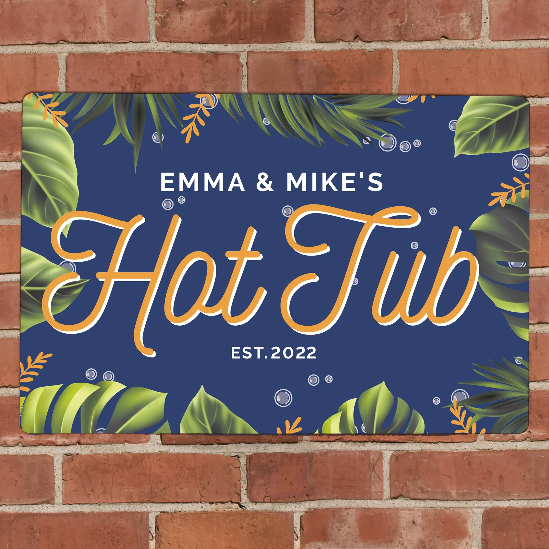 P0804A55 Personalised 'Hot Tub' Aluminium Sign Personalised 'Hot Tub' Aluminium Sign - Image 1