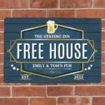 Personalised 'Free House' Blue Aluminium Sign - Image 2