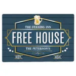 Personalised 'Free House' Blue Aluminium Sign - Image 3