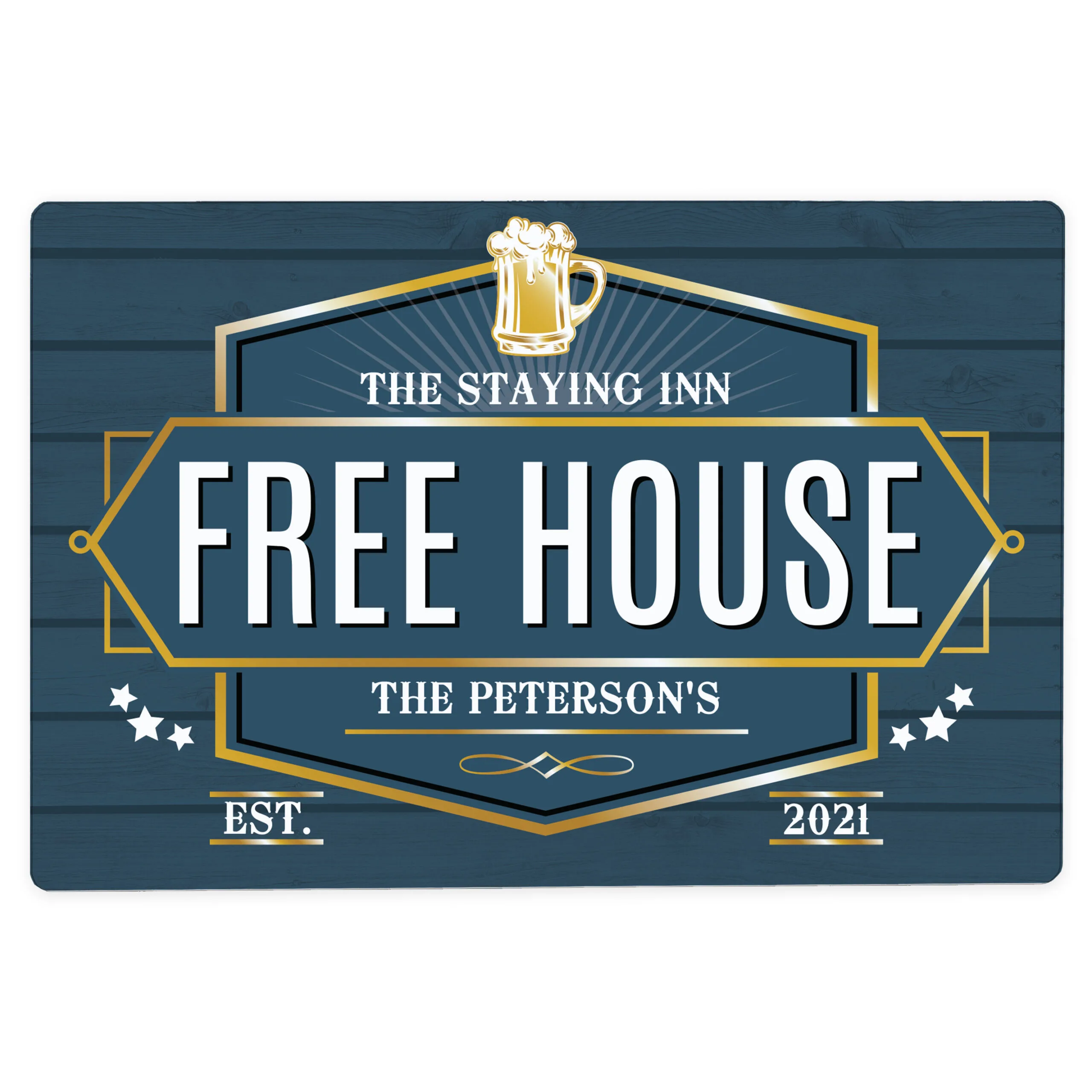 Personalised 'Free House' Blue Aluminium Sign - Image 3
