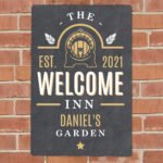Personalised 'The Welcome Inn' Aluminium Sign