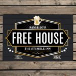 Personalised ‘Free House’ Black Aluminium Sign