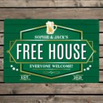 Personalised ‘Free House’ Green Aluminium Sign