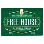 Personalised ‘Free House’ Green Aluminium Sign - Image 3