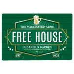 Personalised ‘Free House’ Green Aluminium Sign - Image 3