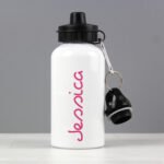 Personalised Children's Pink Name Aluminium Drinks Bottle - Image 3