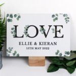 Personalised 'Love' Botanical Design Aluminium Sign