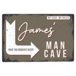 Personalised 'Man Cave' Aluminium Sign - Image 6