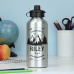 Personalised Children's 'Every Day Is An Adventure' Silver Aluminium Drinks Bottle