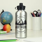 Personalised Children's 'Every Day Is An Adventure' Silver Aluminium Drinks Bottle - Image 2