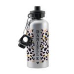 Personalised Children's Leopard Print Design Silver Aluminium Drinks Bottle - Image 5
