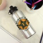 Personalised Children's Badge Design Silver Aluminium Drinks Bottle - Image 2
