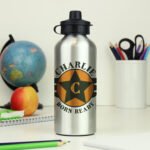 Personalised Children's Badge Design Silver Aluminium Drinks Bottle - Image 4