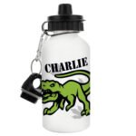 Personalised Children's Dinosaur Motif White Aluminium Drinks Bottle - Image 5