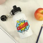 Personalised Children's Superhero Design White Aluminium Drinks Bottle - Image 2