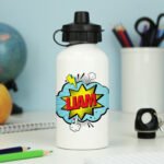 Personalised Children's Superhero Design White Aluminium Drinks Bottle - Image 3