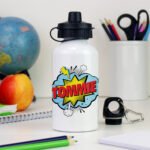 Personalised Children's Superhero Design White Aluminium Drinks Bottle - Image 4