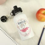 Personalised Children's Princess Ballerina Design White Aluminium Drinks Bottle - Image 2