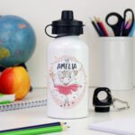 Personalised Children's Princess Ballerina Design White Aluminium Drinks Bottle - Image 4