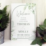 Personalised Any Message Botanical Design Wedding Aluminium Sign - Image 2