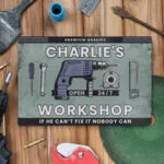 Personalised Workshop Tools Design Aluminium Sign - Image 2
