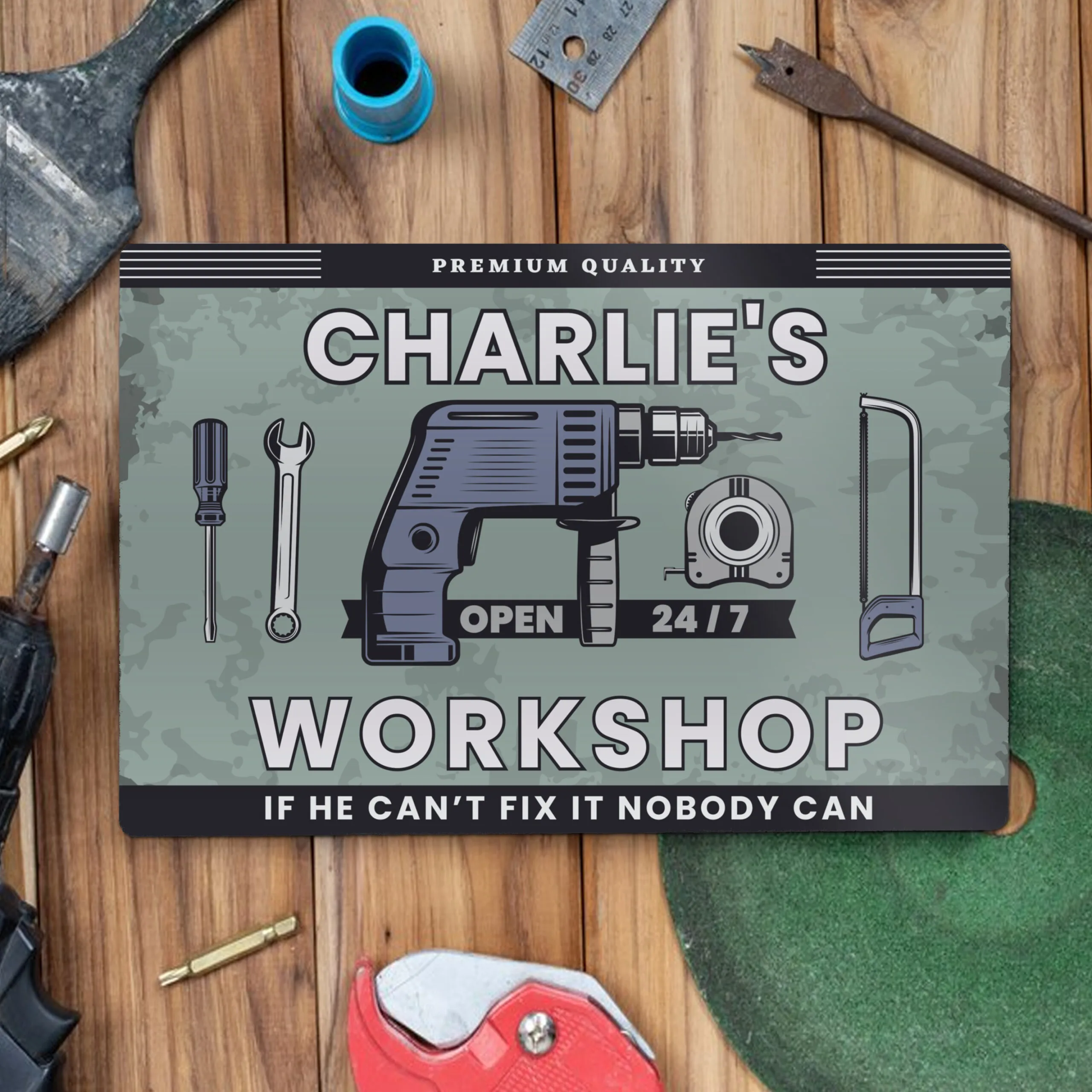 Personalised Workshop Tools Design Aluminium Sign - Image 2