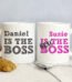 P080561 Personalised 'The Boss' & 'The Real Boss' Sketch Design Ceramic Mug Set