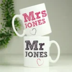 Personalised 'Mr & Mrs' Sketch Design Ceramic Mug Set - Image 2