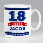 Personalised Star & Banner Design Birthday Ceramic Mug