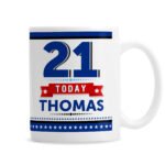 Personalised Star & Banner Design Birthday Ceramic Mug - Image 3