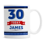 Personalised Star & Banner Design Birthday Ceramic Mug - Image 4