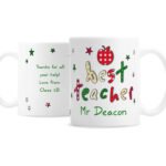 Personalised 'Best Teacher' Apple & Stars Design Ceramic Mug - Image 2