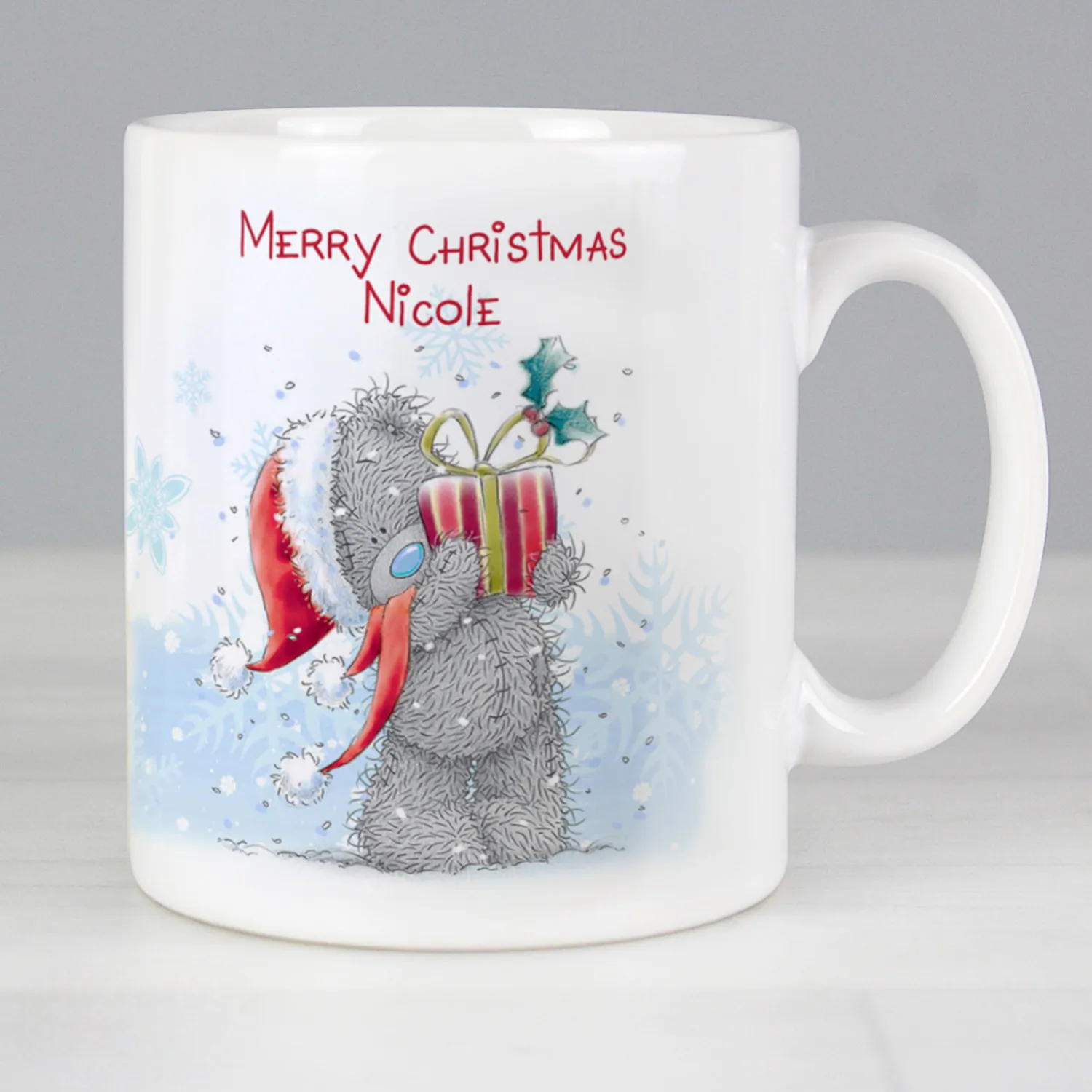 P0805D28 Personalised Me to You Bear Holding Present Christmas Ceramic Mug Personalised Me to You Bear Holding Present Christmas Ceramic Mug - Image 1