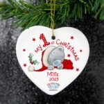 Personalised Me to You 'My 1st Christmas' Hanging Ceramic Heart Decoration - Image 2