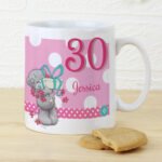 Personalised Me to You Birthday Big Age Pink Ceramic Mug - Image 4