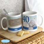 Personalised Me to You Birthday Big Age Blue Ceramic Mug