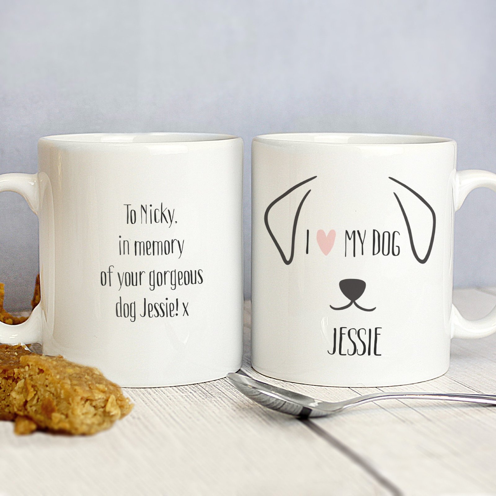 P0805F98 Personalised Dog Features 'I Heart My Dog' Ceramic Mug Personalised Dog Features 'I Heart My Dog' Ceramic Mug - Image 1