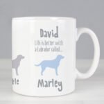 Personalised Labrador Dog Breed Motif Ceramic Mug