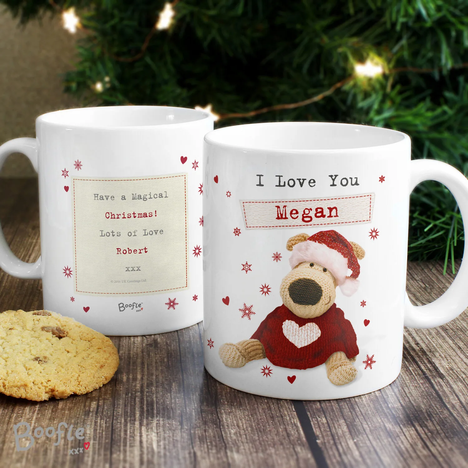 Personalised Boofle Christmas Love Design Ceramic Mug - Image 2