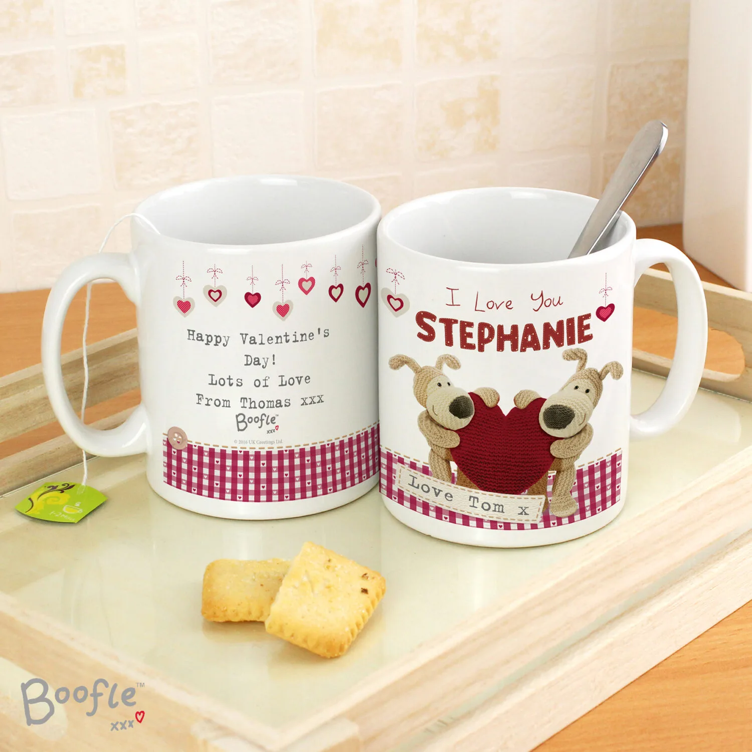 Personalised Boofle Shared Heart Design Ceramic Mug - Image 2